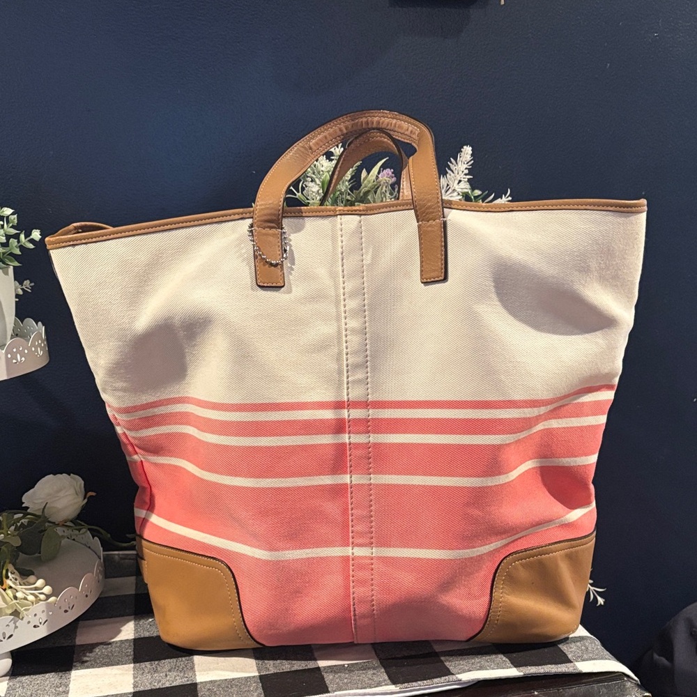 Coach Hadley Variegated Striped Duffle Bag